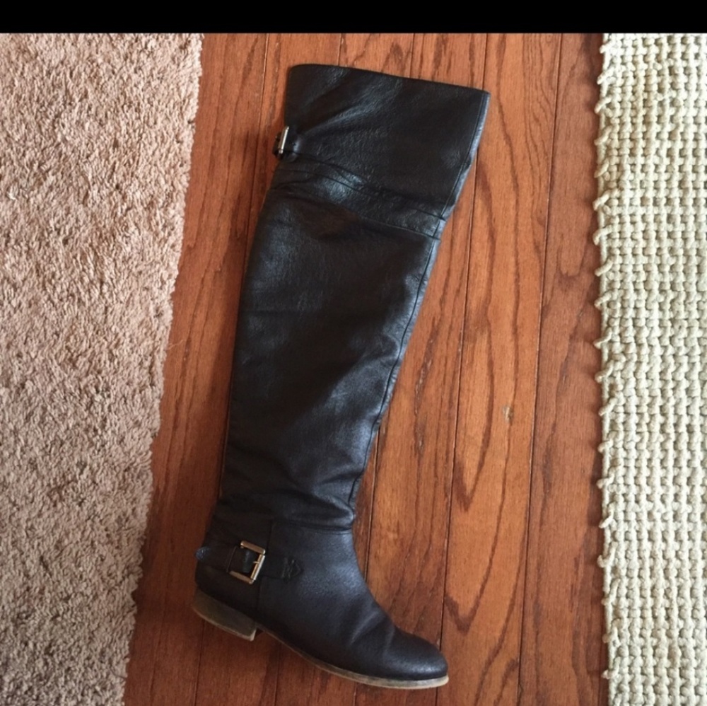 DSW P-Lazzo over the knee black leather boots